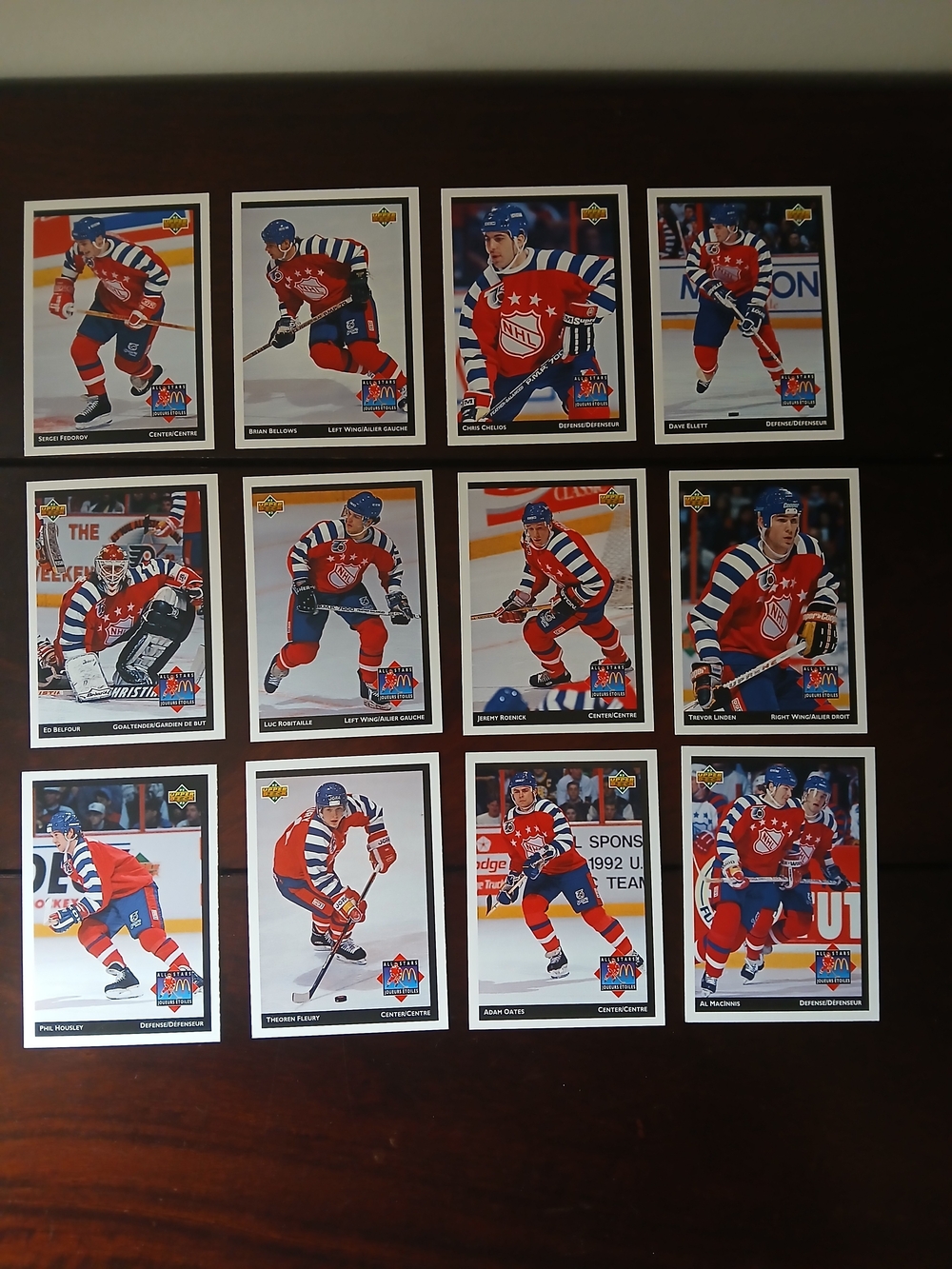 1992 Upperdeck McdonaldsNHL All-Star Hockey Card Lot